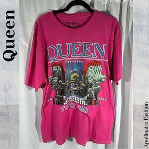 QUEEN 1980 TOUR TEE SHIRT IN PINK OS NEW